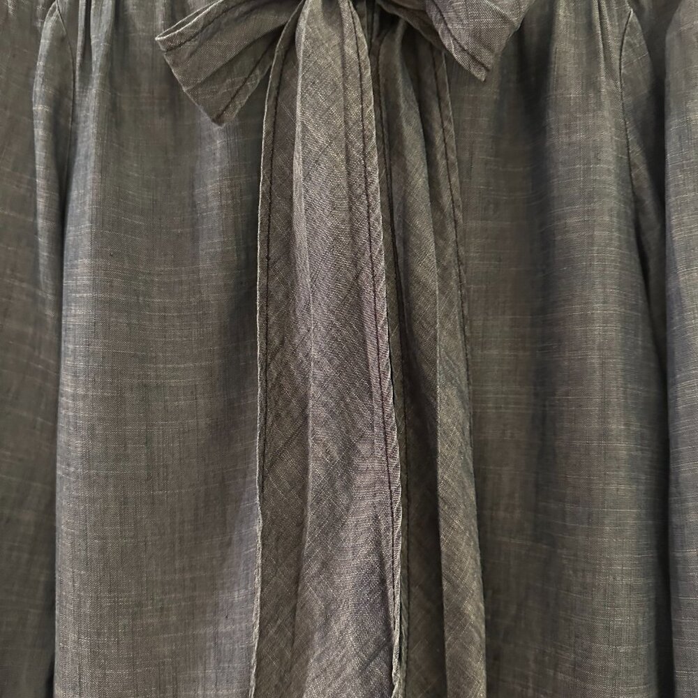Trina Turk Deep Denim Shirt with Neck Ties - Size Large- Barely Worn - Picture 3 of 8